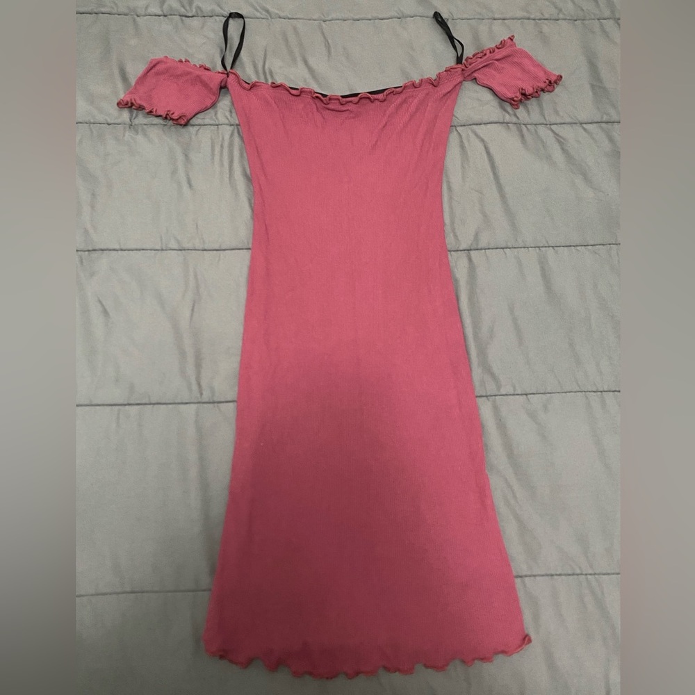 Mini pink strapless women size small dress.